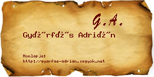 Gyárfás Adrián névjegykártya